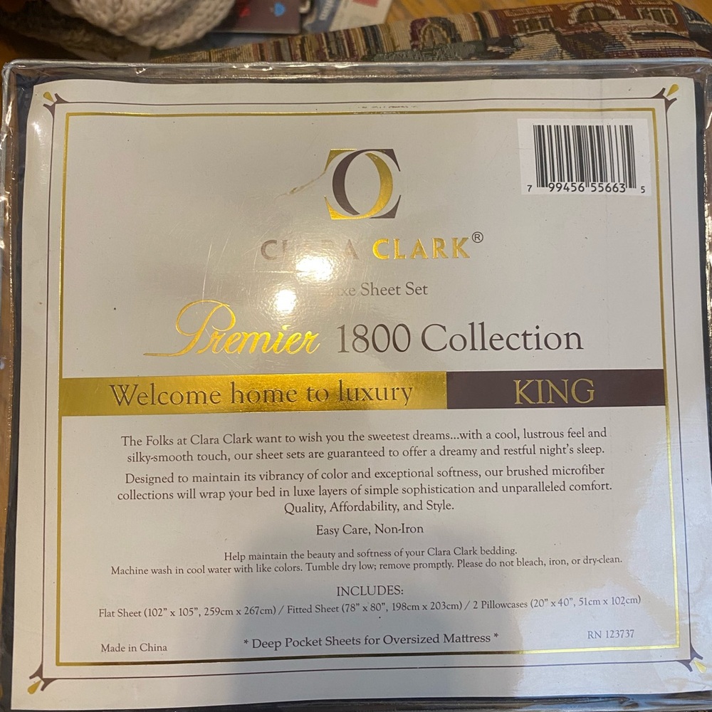 King size sheet set